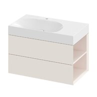 Nábytkový set Ravak Lite, skříňka 80 pod umyvadlo alabaster pink, pravá, umyvadlo Lite 80 nábytkové bílé