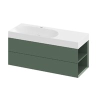 Nábytkový set Ravak Lite, skříňka 120 pod umyvadlo grey green, pravá, umyvadlo Lite 120 nábytkové bílé