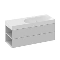 Nábytkový set Ravak Lite, skříňka 120 pod umyvadlo smoke grey, levá, umyvadlo Lite 120 nábytkové bílé