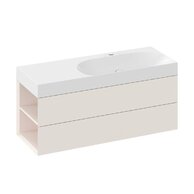 Nábytkový set Ravak Lite, skříňka 120 pod umyvadlo alabaster pink, levá, umyvadlo Lite 120 nábytkové bílé