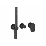 Baterie Ravak Spring SG 065.00 SET podomítková, celotělová, 2cestná, se sprchovým setem, černá mat, X070553