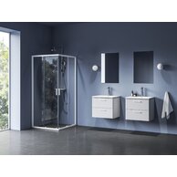 Sprchový kout Ravak Blix II NBLRV2 80 rohový čtyřdílný, bílý mat/transparent, 1LM40E00Z1