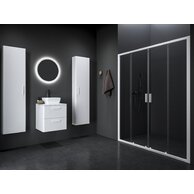 Sprchové dveře Ravak Blix II NBLDP4 140 čtyřdílné, bílé mat/transparent, 0YMM0E00Z1