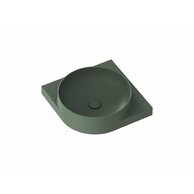 Umyvadlo Ravak Yard 45 C keramické rohové tenkostěnné, na konzoli Yard, bez otvoru, grey green, XJX08080000