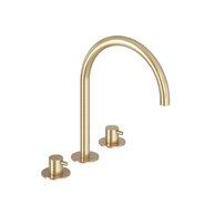 Baterie Ravak Espirit 270mm umyvadlová stojánková tříotvorová bez výpusti, gold brushed, X070599