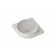 Umyvadlo Ravak Yard 45 C keramické rohové tenkostěnné, na konzoli Yard, s otvorem pro baterii, smoke grey, XJX0O245000