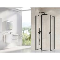 Sprchový kout Ravak Chrome CRV2 80 1/2 rohový, černý/transparent, 1QV40300Z1