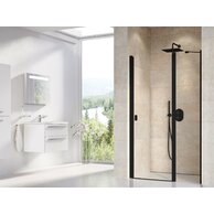 Sprchové dveře Ravak Chrome CSD2 100 dvoudílné, černé/transparent, 0QVAC300Z1