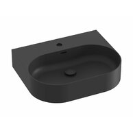 Umyvadlo Ravak Ceramic Slim Wall 55 O keramické na zeď, desku nebo skříňku tenkostěnné, bez přepadu, černé mat, XJX0D155003