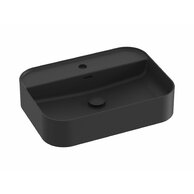 Umyvadlo Ravak Ceramic Slim Shelf 55 R keramické na desku nebo skříňku tenkostěnné, bez přepadu, černé mat, XJX0D155004