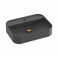 Umyvadlo Ravak Ceramic Slim Shelf 55 R keramické na desku nebo skříňku tenkostěnné, bez přepadu, antracit, XJX03155004