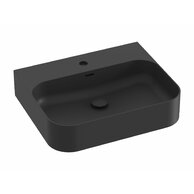 Umyvadlo Ravak Ceramic Slim Wall 55 R keramické na zeď, desku nebo skříňku tenkostěnné, bez přepadu, černé mat, XJX0D155005