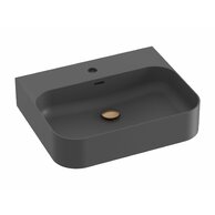 Umyvadlo Ravak Ceramic Slim Wall 55 R keramické na zeď, desku nebo skříňku tenkostěnné, bez přepadu, antracit, XJX03155005