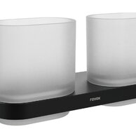 Ravak Chrome II držák 2 skleničky, černá mat, X07P1378