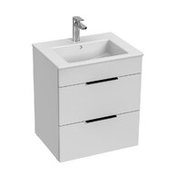 Skříňka Jika Cube 55 s umyvadlem Cube, bílá, úchytky antracit, H4536121763001