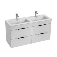 Skříňka Jika Cube 120 s umyvadlem Cube, bílá, úchytky antracit, H4536621763001