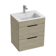 Skříňka Jika Cube 55 s umyvadlem Cube, jasan, úchytky antracit, H4536121765141