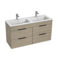 Skříňka Jika Cube 120 s umyvadlem Cube, jasan, úchytky antracit, H4536621765141