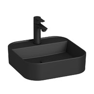 Umyvadlo Jika Astra 40 na desku, čtvercové, s otvorem pro baterii, bez přepadu, černá mat, H8183617161111