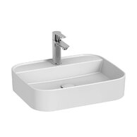 Umyvadlo Jika Astra 50 na desku, obdélníkové, s otvorem pro baterii, bez přepadu, bílá mat, H8183627571111