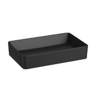 Umyvadlo Jika Cubito Pure 60 na desku, obdélníkové, bez otvoru pro baterii, bez přepadu, včetně zátky, černá mat, H8184277161121