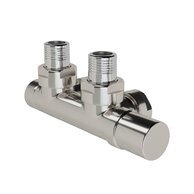 Armatura Zehnder rohová 1/2", s ruční regulační hlavicí vpravo, Set P, nerezová ocel, Z-839090