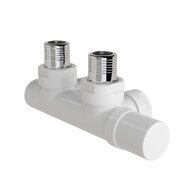 Armatura Zehnder rohová 1/2", s regulační hlavicí vpravo, Set P, bílá, Z-839051