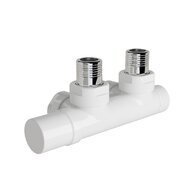 Armatura Zehnder rohová 1/2", s regulační hlavicí vlevo, Set Q, bílá, Z-839101