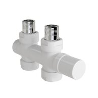 Armatura Zehnder přímá 1/2", pro regulační hlavici vlevo/vpravo, Set O, bílá, Z-839041