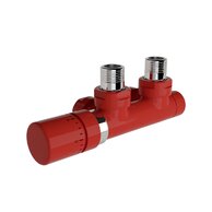 Armatura Zehnder rohová 1/2", s termostatickou hlavicí Design Line vlevo, Set Q, barevná, Z-839429