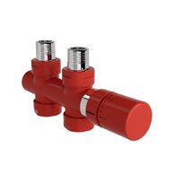 Armatura Zehnder přímá 1/2", pro regulační hlavici vlevo/vpravo, s termostatickou hlavicí Design Line, Set O, barevná, Z-839409