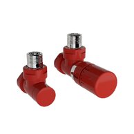 Ventil Zehnder rohový, šroubení pro zpátečku 1/2", s termostatickou hlavicí Design Line, Set B, barevná, Z-839439