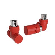 Ventil Zehnder úhlový rohový, rohové šroubení pro zpátečku 1/2", s termostatickou hlavicí Design Line, Set G, barevná, Z-839739