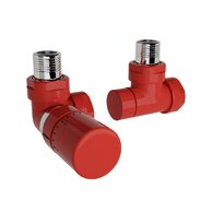 Ventil Zehnder úhlový rohový, rohové šroubení pro zpátečku 1/2", s termostatickou hlavicí Design Line, Set I, barevná, Z-839729