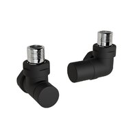 Ventil Zehnder úhlový rohový, rohové šroubení pro zpátečku 1/2", Set G, RAL 0557 black matt, Z-839669-0557