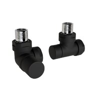 Ventil Zehnder úhlový rohový, rohové šroubení pro zpátečku 1/2", Set I, RAL 0557 black matt, Z-839659-0557