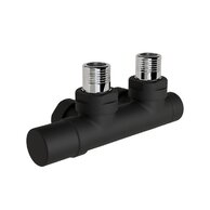 Armatura Zehnder rohová 1/2", s ruční regulační hlavicí vlevo, Set Q, RAL 0557 black matt, Z-839109-0557