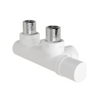 Armatura Zehnder rohová 1/2", s ruční regulační hlavicí vpravo, Set P, RAL 0556 white matt, Z-839059-0556