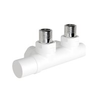 Armatura Zehnder rohová 1/2", s ruční regulační hlavicí vlevo, Set Q, RAL 0556 white matt, Z-839109-0556