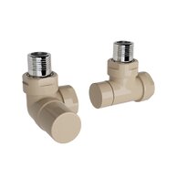 Ventil Zehnder úhlový rohový, rohové šroubení pro zpátečku 1/2", Set I, RAL 0523 beige quartz, Z-839659-0523