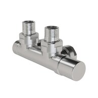 Armatura Zehnder rohová 1/2", s ruční regulační hlavicí vpravo, Set P, aluminium, Z-839080
