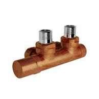 Armatura Zehnder rohová 1/2", s ruční regulační hlavicí vlevo, Set Q, leptaná měď, Z-839110