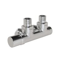 Armatura Zehnder rohová 1/2", s ruční regulační hlavicí vlevo, Set Q, aluminium, Z-839130