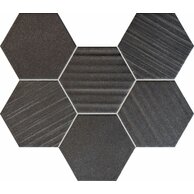 Mozaika Tubadzin Horizon hex black pololesk 22x29