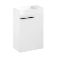 Nábytkový set Laufen Ardo 45, skříňka 45 pod umyvadlo bílá mat, umyvadlo Ardo 45 nábytkové bílé, madlo černá mat