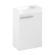 Nábytkový set Laufen Ardo 45, skříňka 45 pod umyvadlo bílá lesk, umyvadlo Ardo 45 nábytkové bílé, madlo chrom