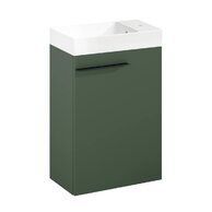 Nábytkový set Laufen Ardo 45, skříňka 45 pod umyvadlo lesní zelená mat, umyvadlo Ardo 45 nábytkové bílé, madlo černá mat