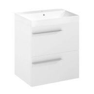 Nábytkový set Laufen Ardo 60, skříňka 60 pod umyvadlo bílá mat, umyvadlo Ardo 60 nábytkové bílé, madlo chrom