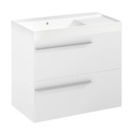 Nábytkový set Laufen Ardo 80, skříňka 80 pod umyvadlo bílá mat, umyvadlo Ardo 80 nábytkové levé bílé, madlo chrom