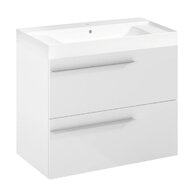 Nábytkový set Laufen Ardo 80, skříňka 80 pod umyvadlo bílá lesk, umyvadlo Ardo 80 nábytkové bílé, madlo chrom